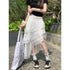 Ladies Vintage Asymmetrical Lacey Border Skirts